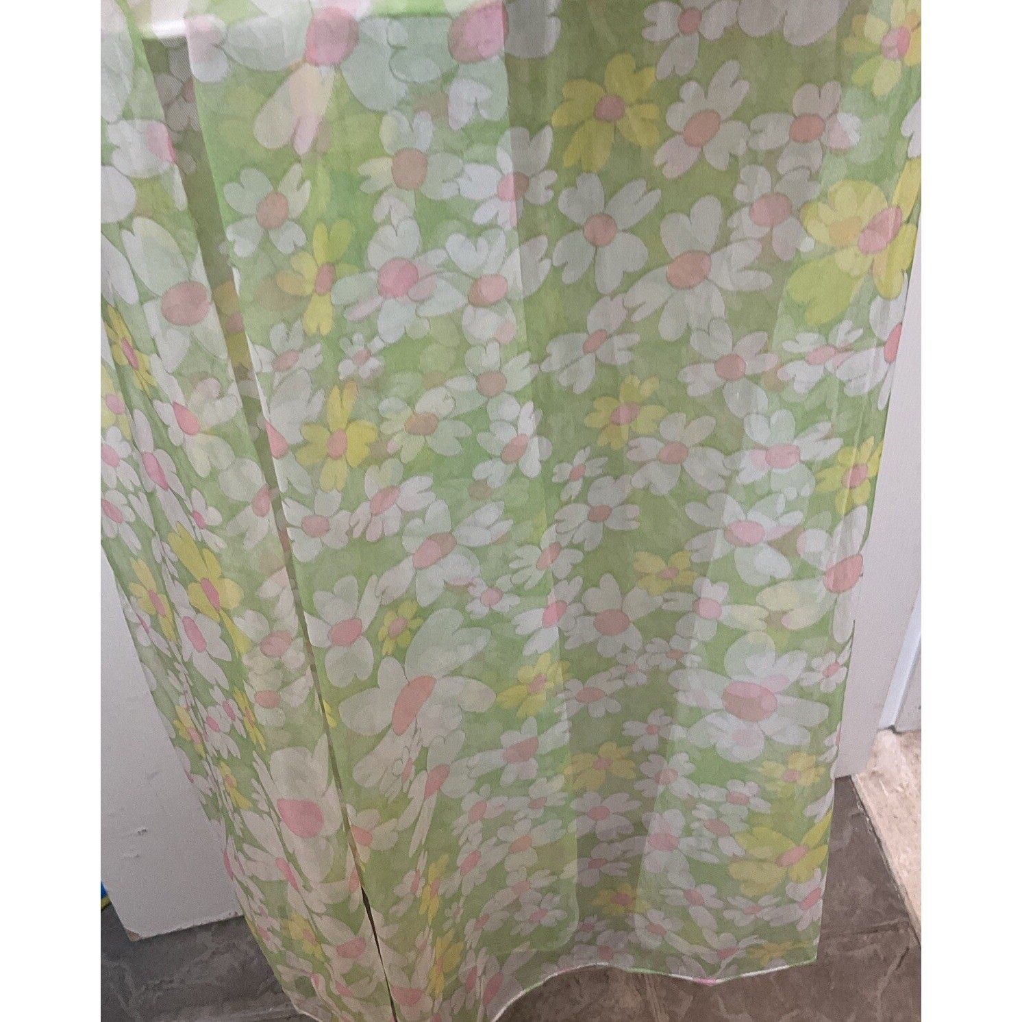 Vintage Van Roalte Hostess Dress Coverup Sheer Daisy Groovy Mod Size Small Rare
