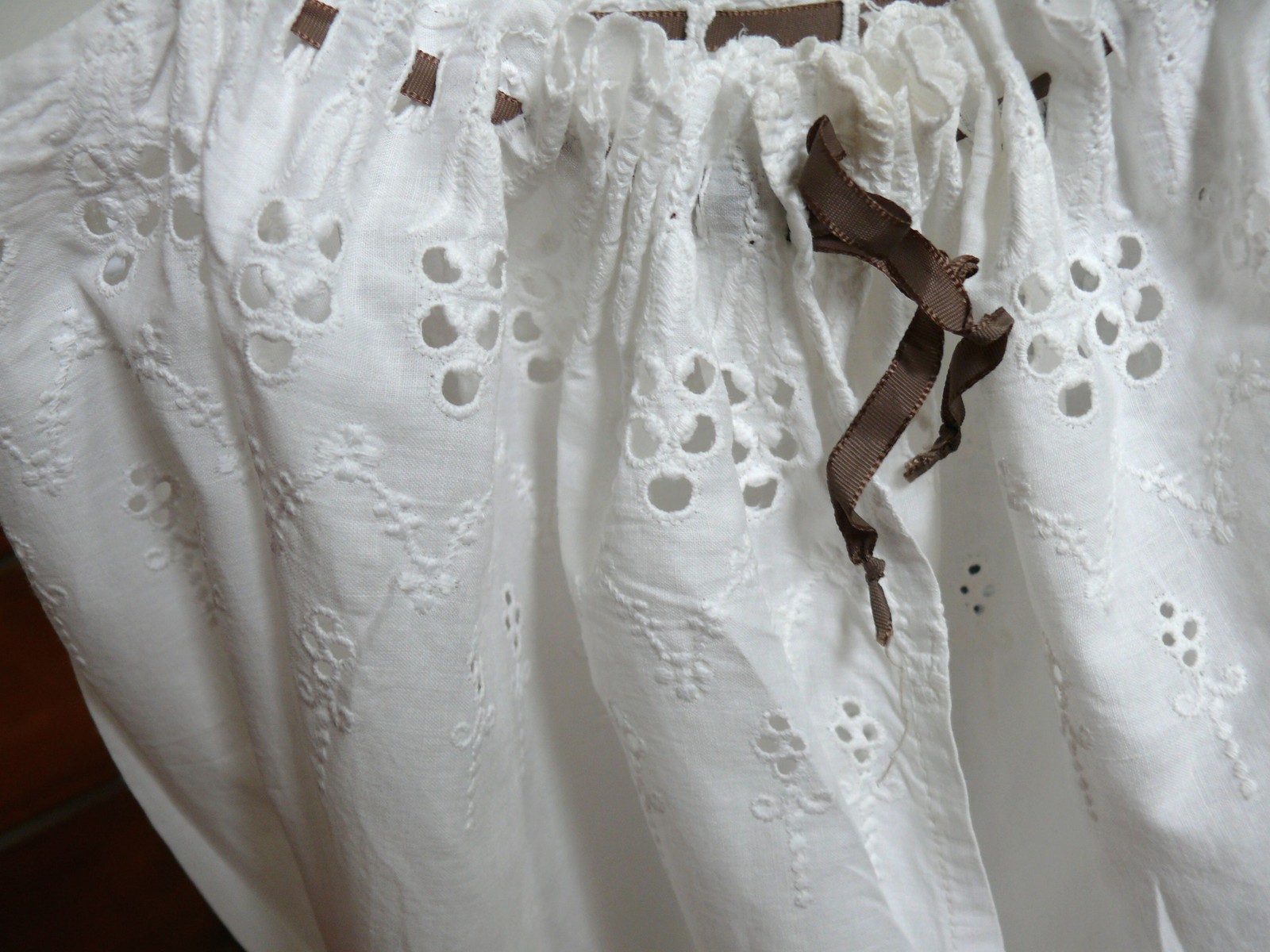 1890`s White Antique Corset Cover Camisole Chemise Cotton Eyelet for Youth XXS