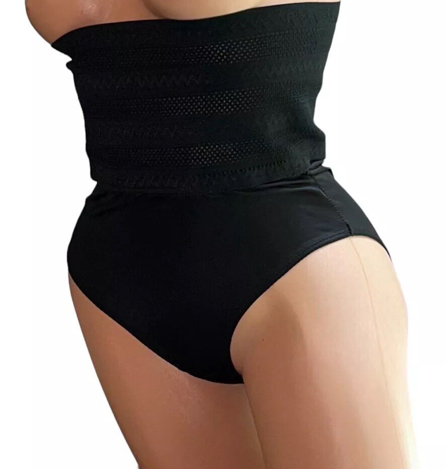 Marilyn Monroe Black High Waisted Girdle Shaper Panties Womens L