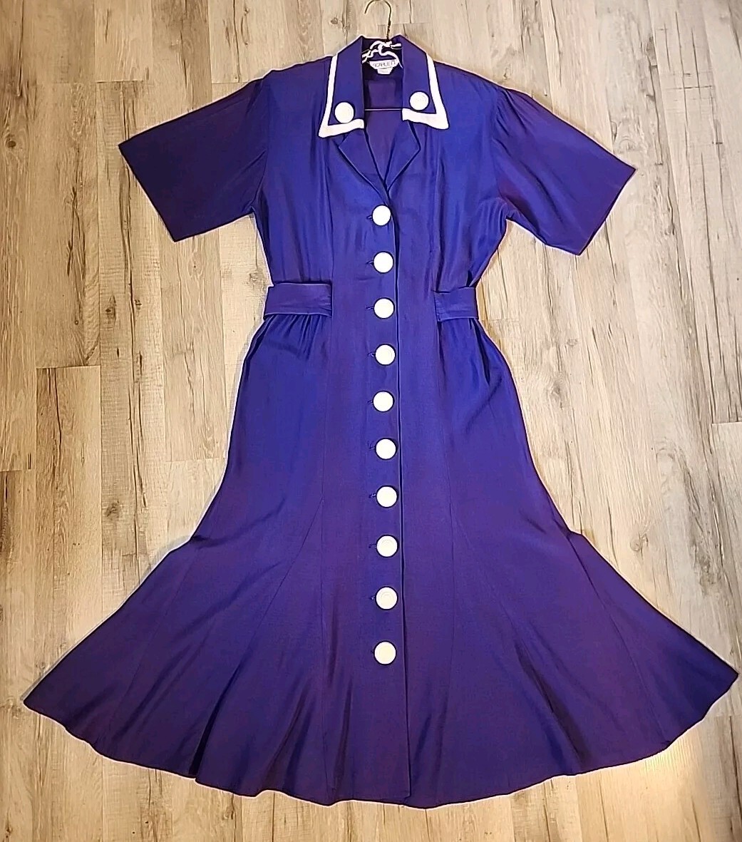 Vtg 80s Secretary Geek Dress ILGWU Label By SCARLETT Sz7