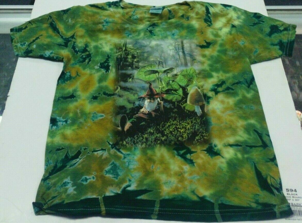 GNOME TYE DYE GRN BRWN SHORT SLEEVE SHIRT 100% COTTON CHILD KIDS UNISEX – XS