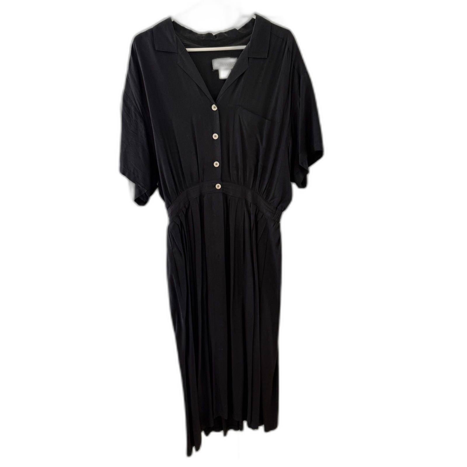 Carol Anderson California Black Button Front Dress w/ Collar Size 11/12