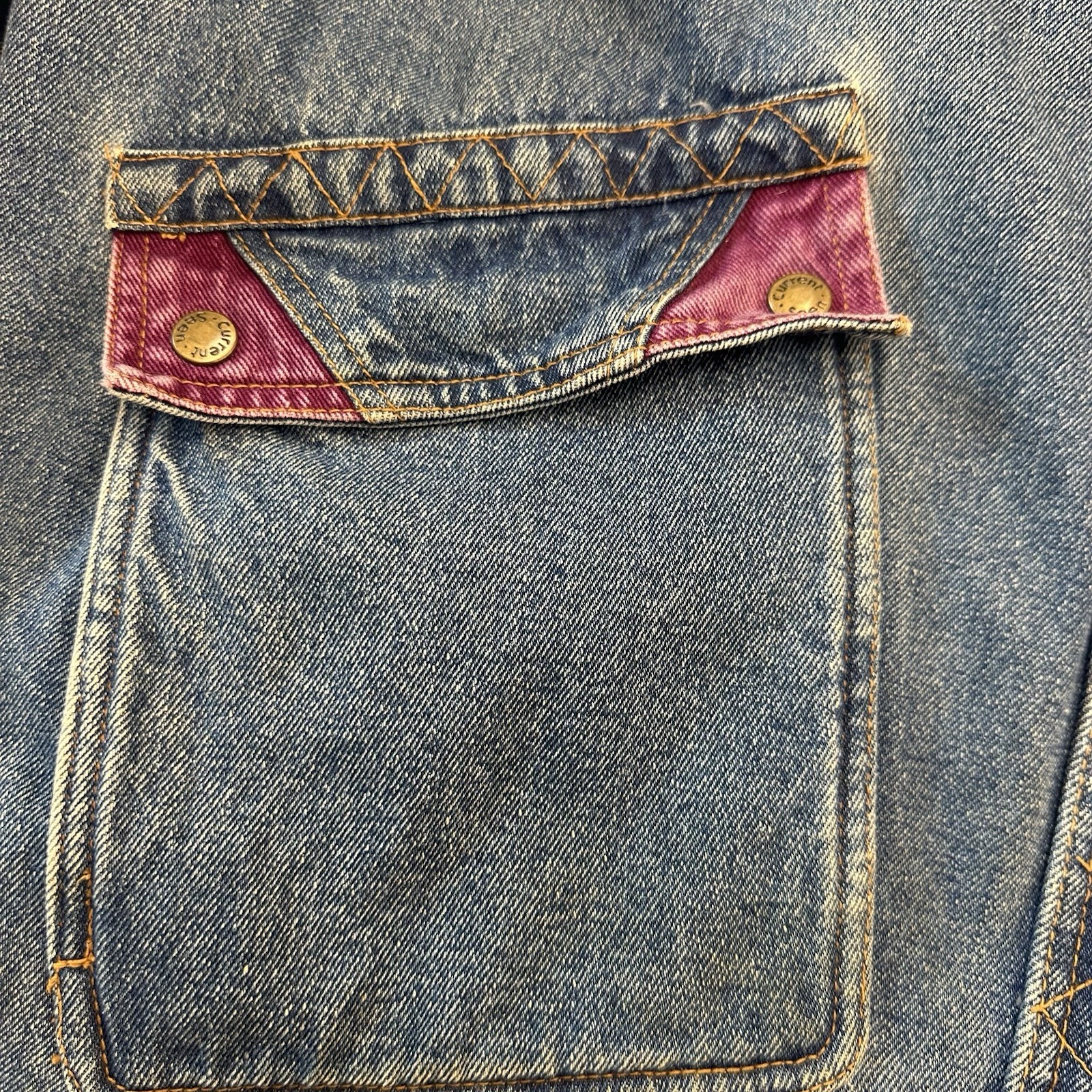 Vintage Reversible Denim Long Jacket With Grey Sweatshirt Interior Size 22 Wide