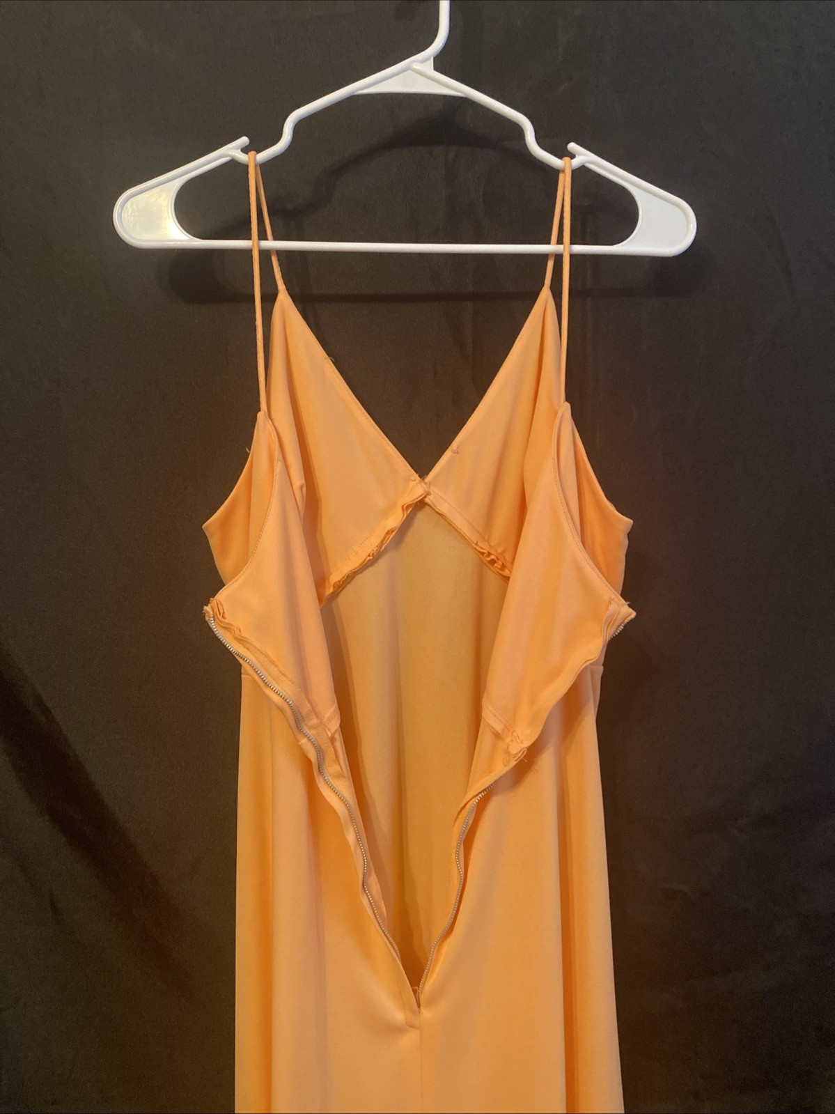 Vintage Union Made Long Sleeveless Summer Dress Peach With Floral Over Shirt