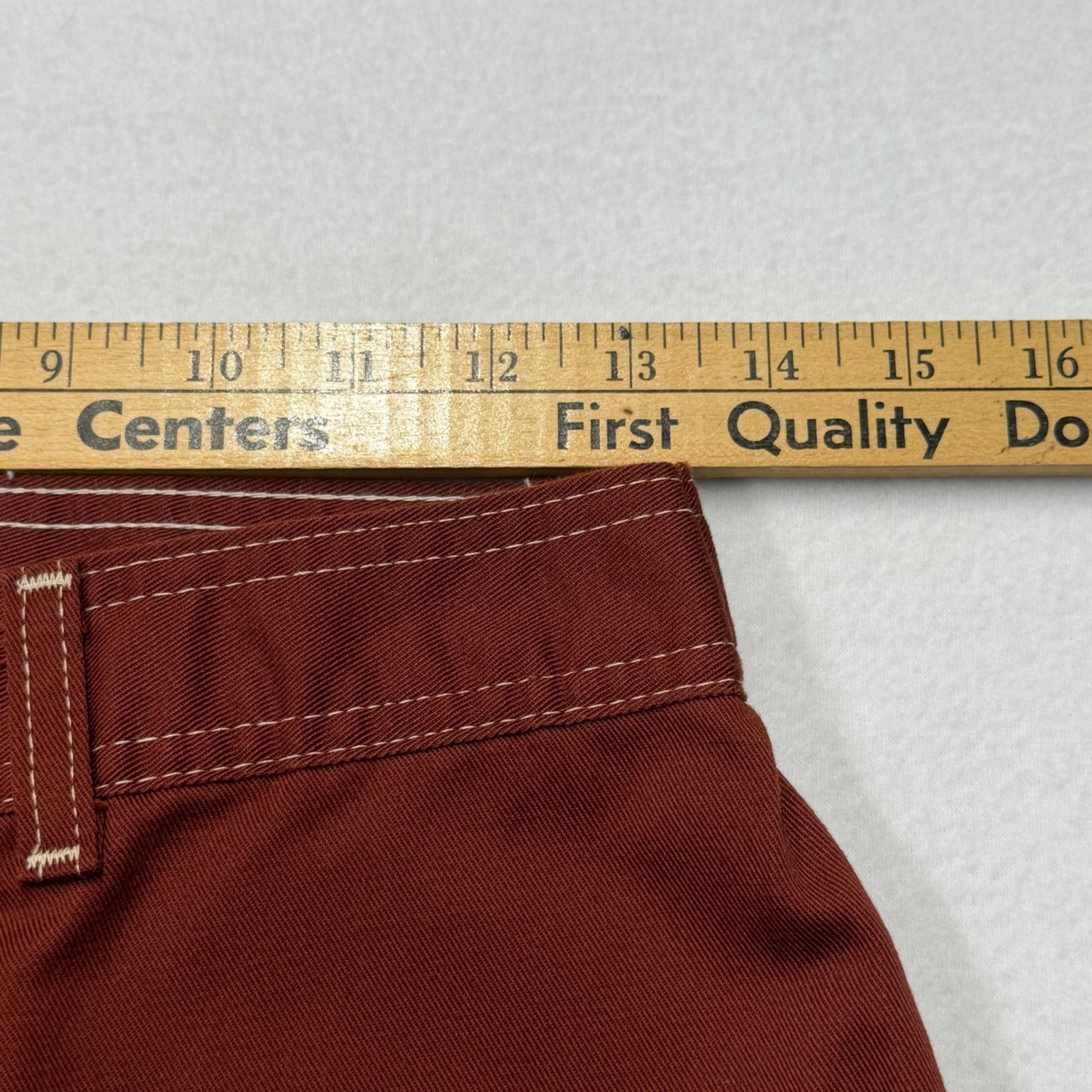 Pizzazz Rust Brown Vintage Western High Rise Straight Leg Pants Size 12 USA 70s