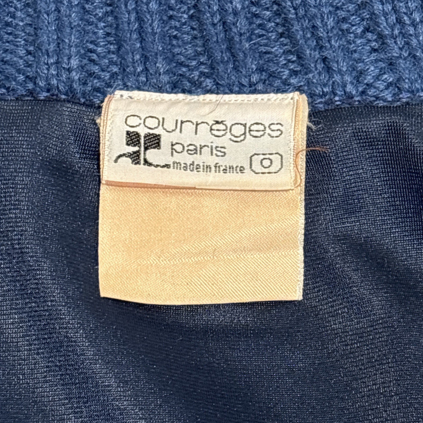 Vintage Courreges Zip Lined Cardigan/Jacket, Roll Neck Swtr, Skirt, Gloves & Hat