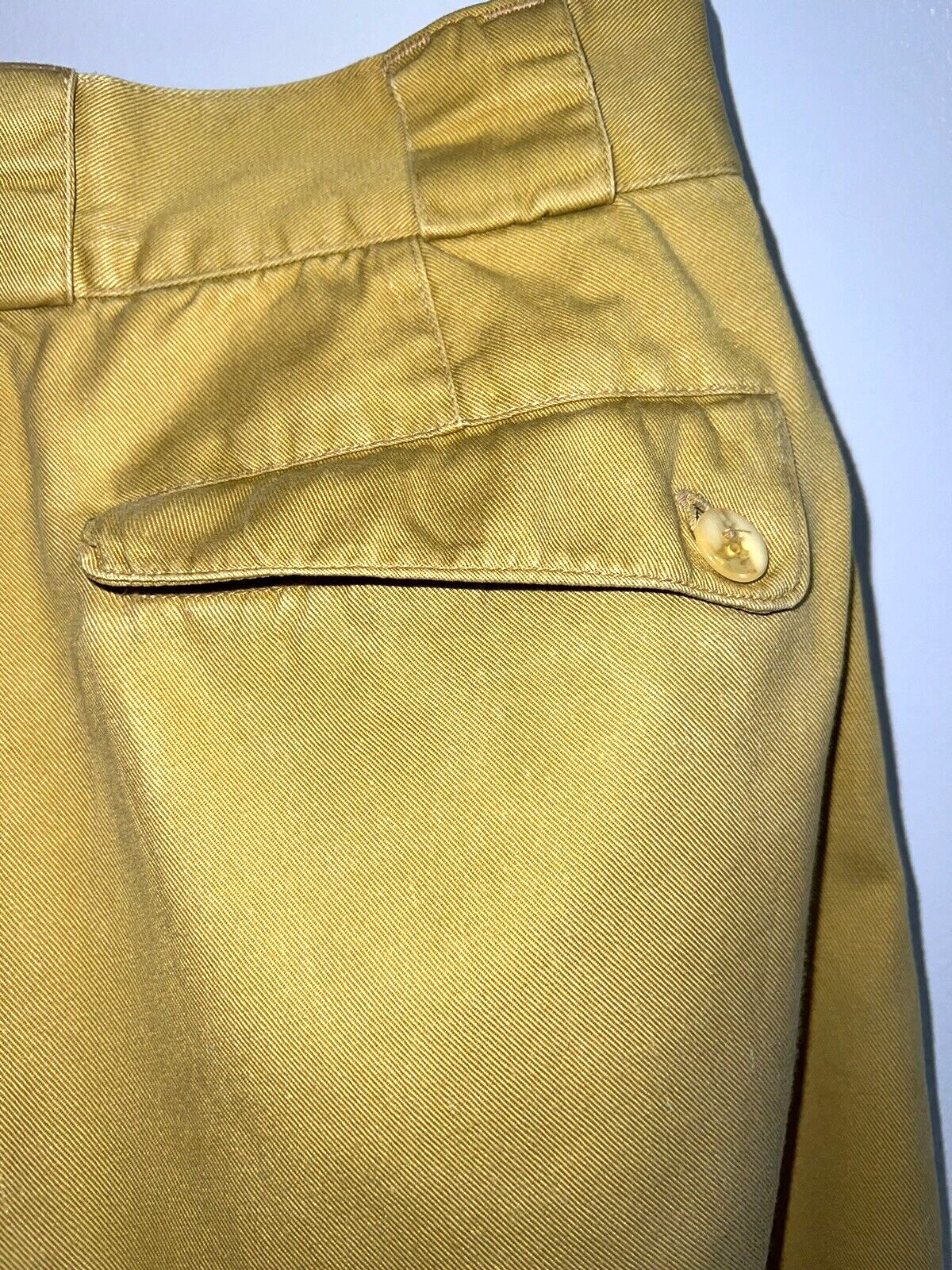 Vtg Code Zero Pleated Pants Mustard Yellow Tag Sz. 27 x 31 – Measure 25.5 x 29.5