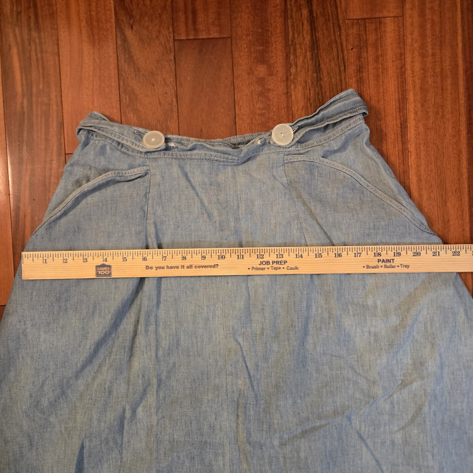 Vintage Stockton Light Denim Full-Circle Wrap Skirt Cottage Prairie Bohemian