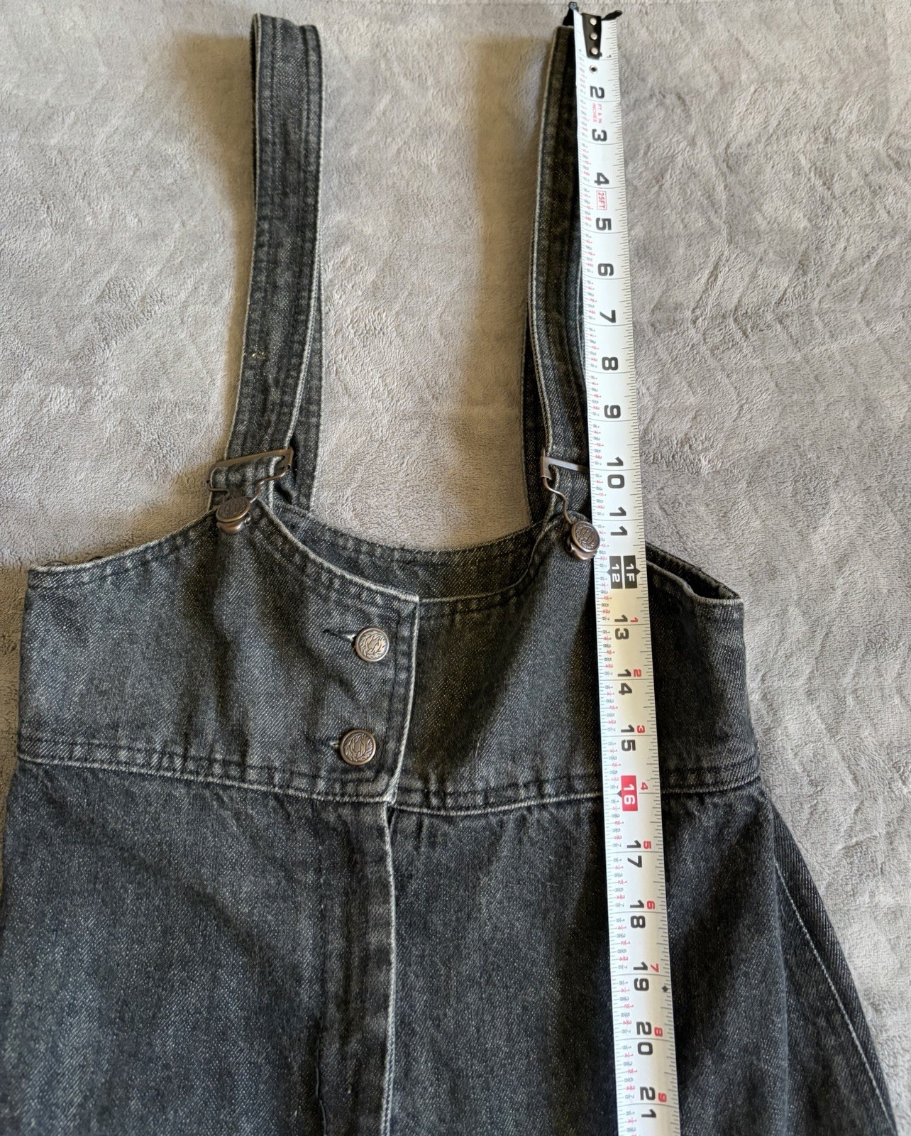 Vtg Fredericks 80&rsquo;s Denim Suspender Overall Women&rsquo;s High Waist Jeans Black 11/12