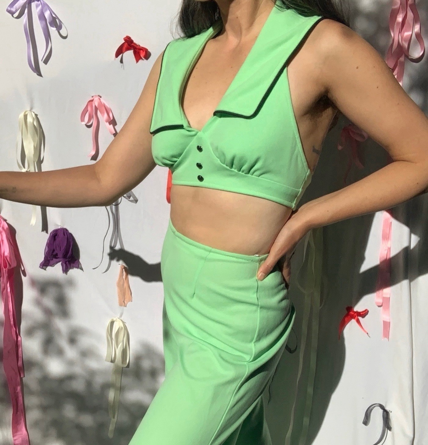 1970&rsquo;s Mint Two-piece Flared Halter Top Set