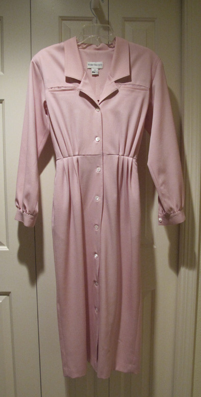Nordstroms Dress~BARRY BRICKEN~REDUCED Vintage 80s~Ballet Pink Wool~SZ 8~FREE H