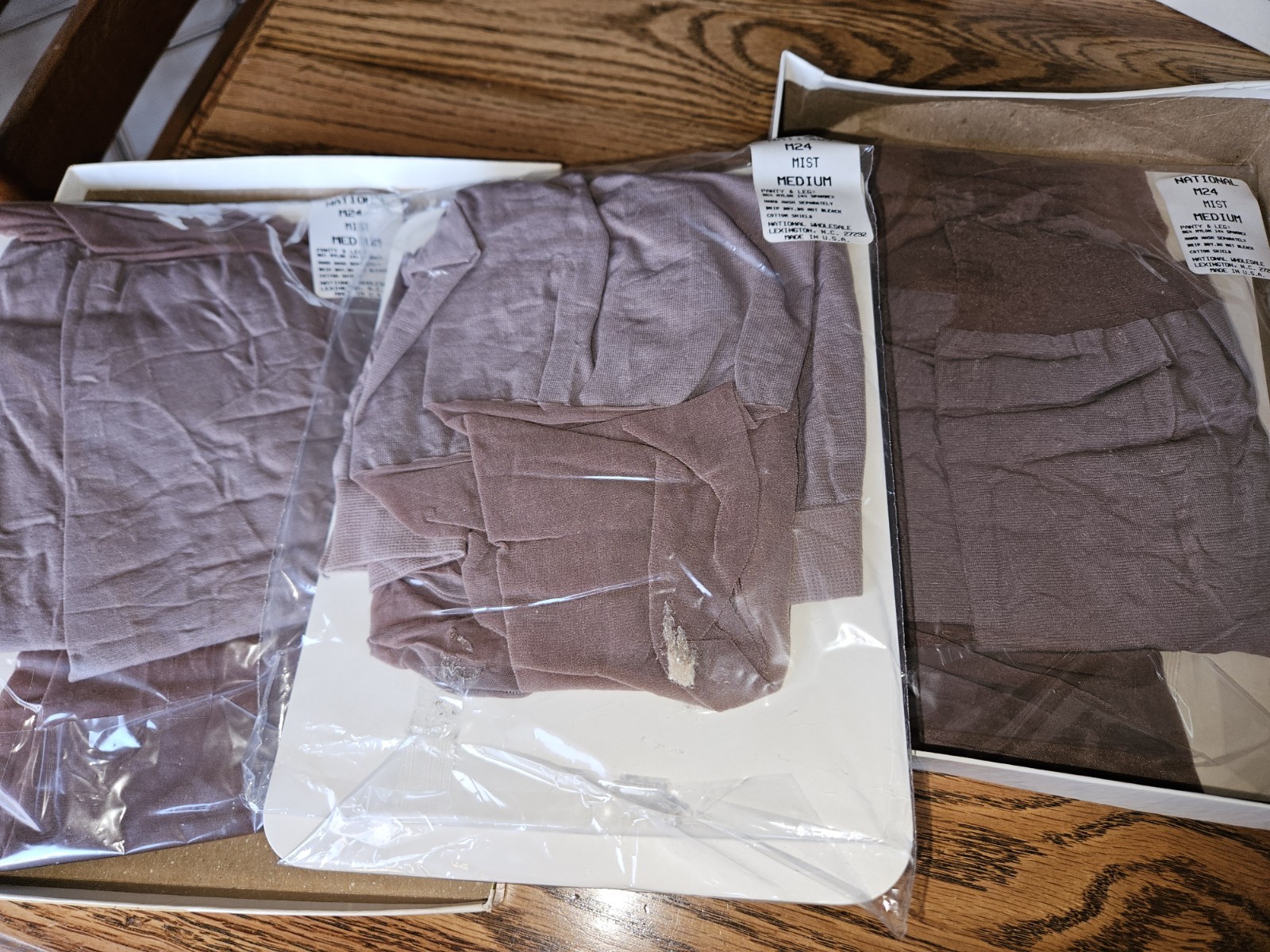 Vintage 3 Pair National&rsquo;s Guaranteed Hosiery Pantyhose Nylons USA MIST Size Med