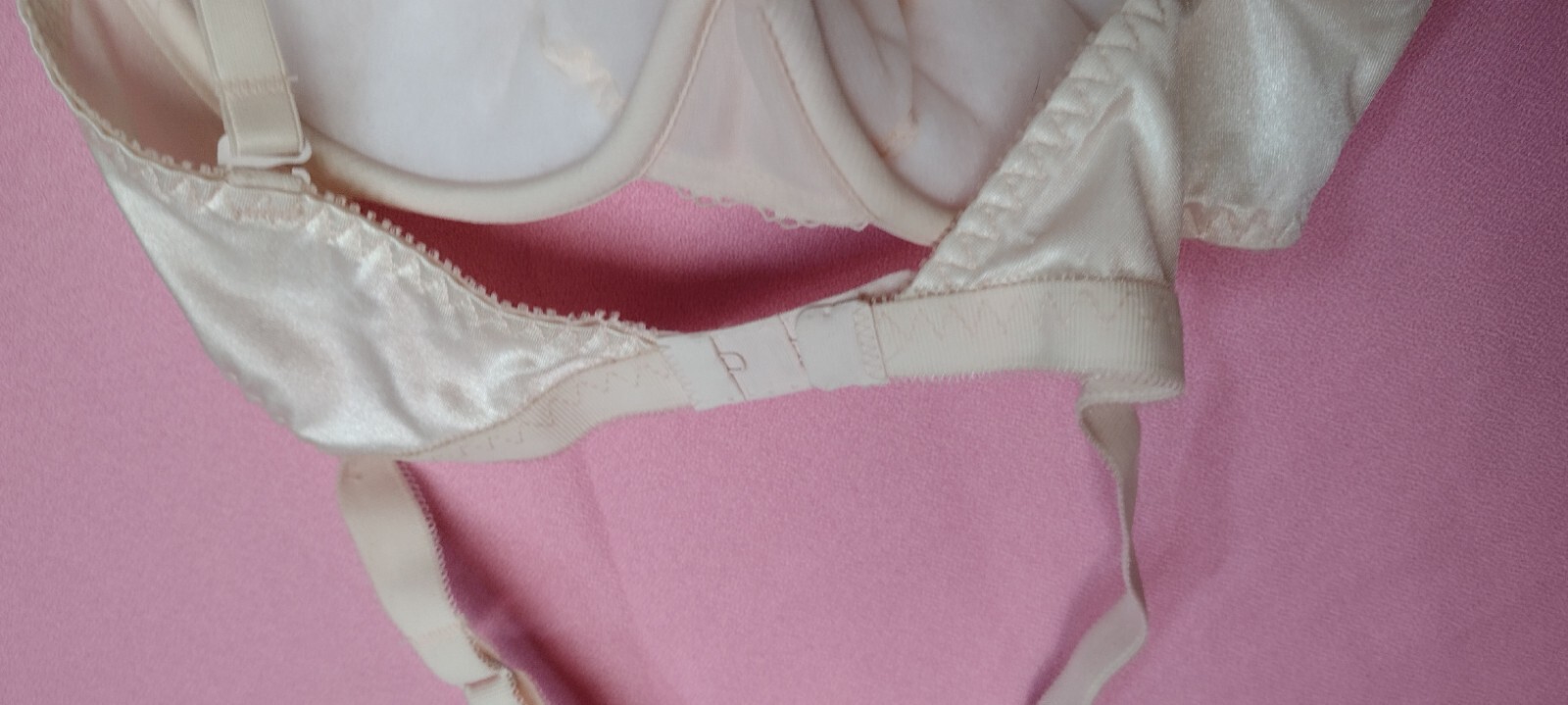 80&rsquo;s vtg BACKLESS by SMOOTHIE BLUSH UW multiway FOAM PADDED bra 34B