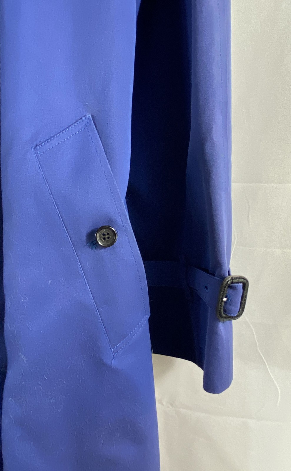 Vintage Burberry London Women&rsquo;s Blue Cotton Trench Coat Made in England Sz 10