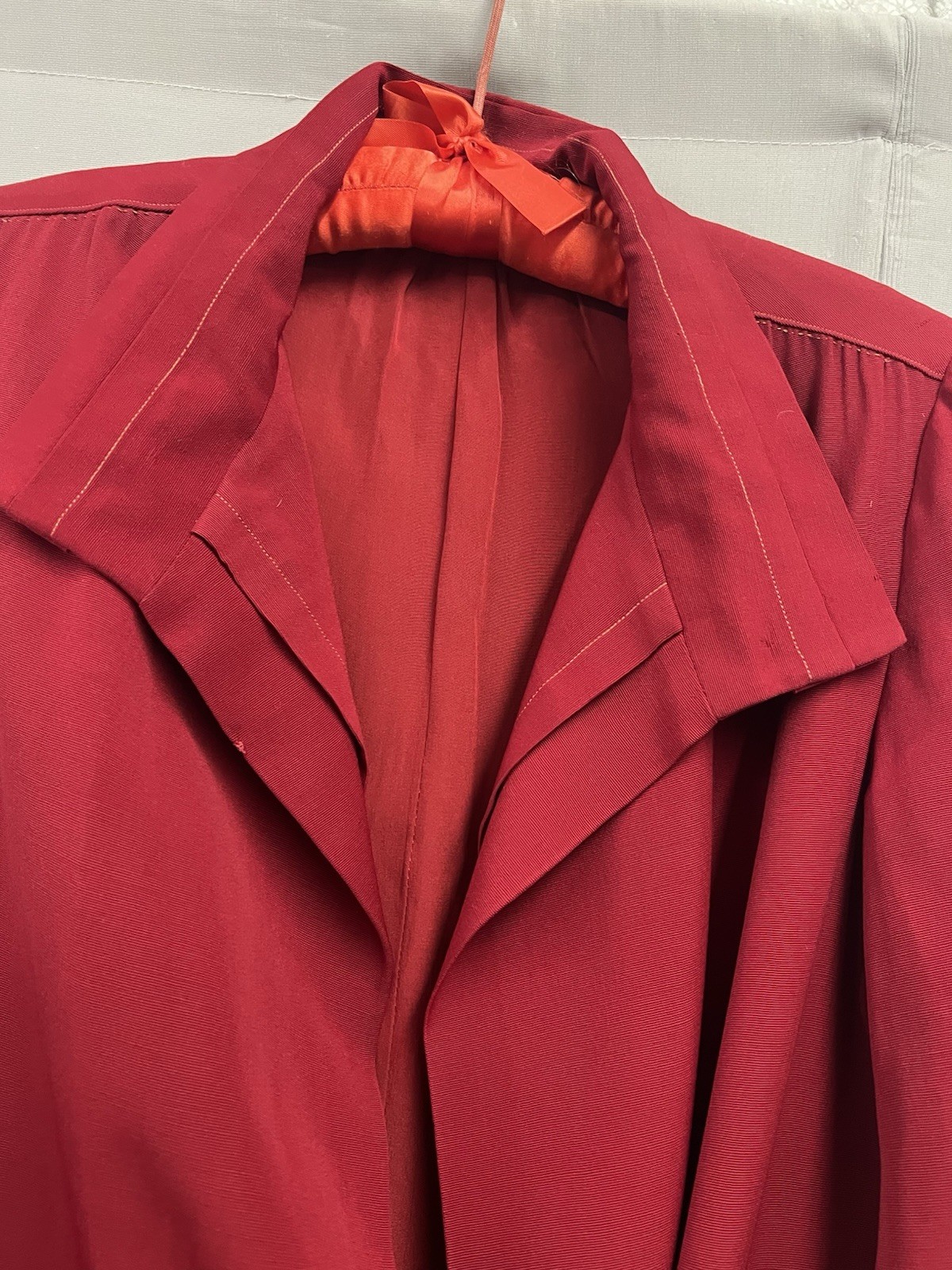 Smashing 1920’s Red Faille Coat Lined In Red Silk