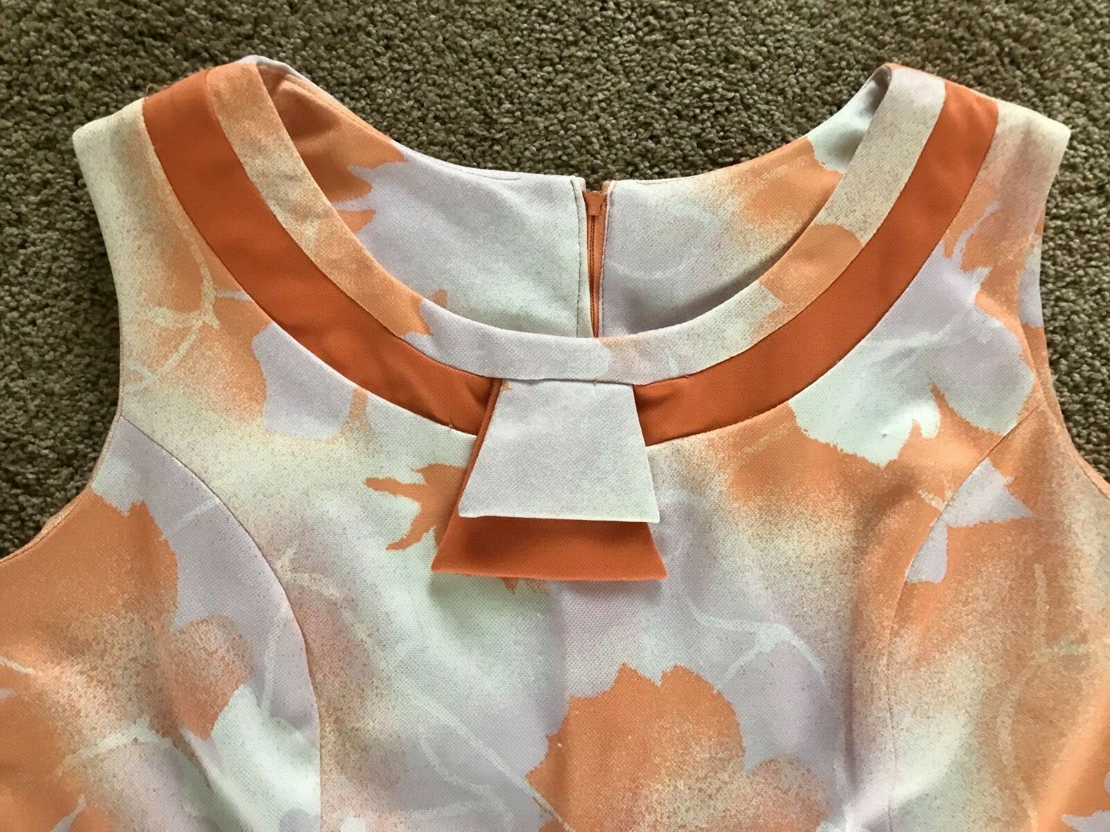 VINTAGE Peach/Pink/Cream Double Knit Dress Reiner of Chicago 38&Prime; Chest