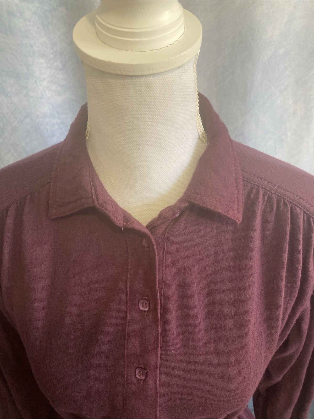VTG 70s Parade New York Secretary Dress XS Plum Purple Union Made Flannel Feel