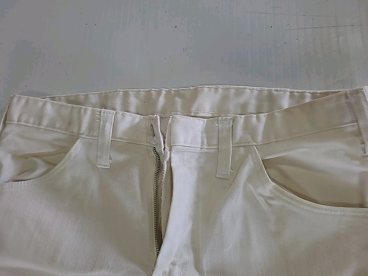 Vintage Dickies White Flare Bell Bottom Jeans Pants 34×30