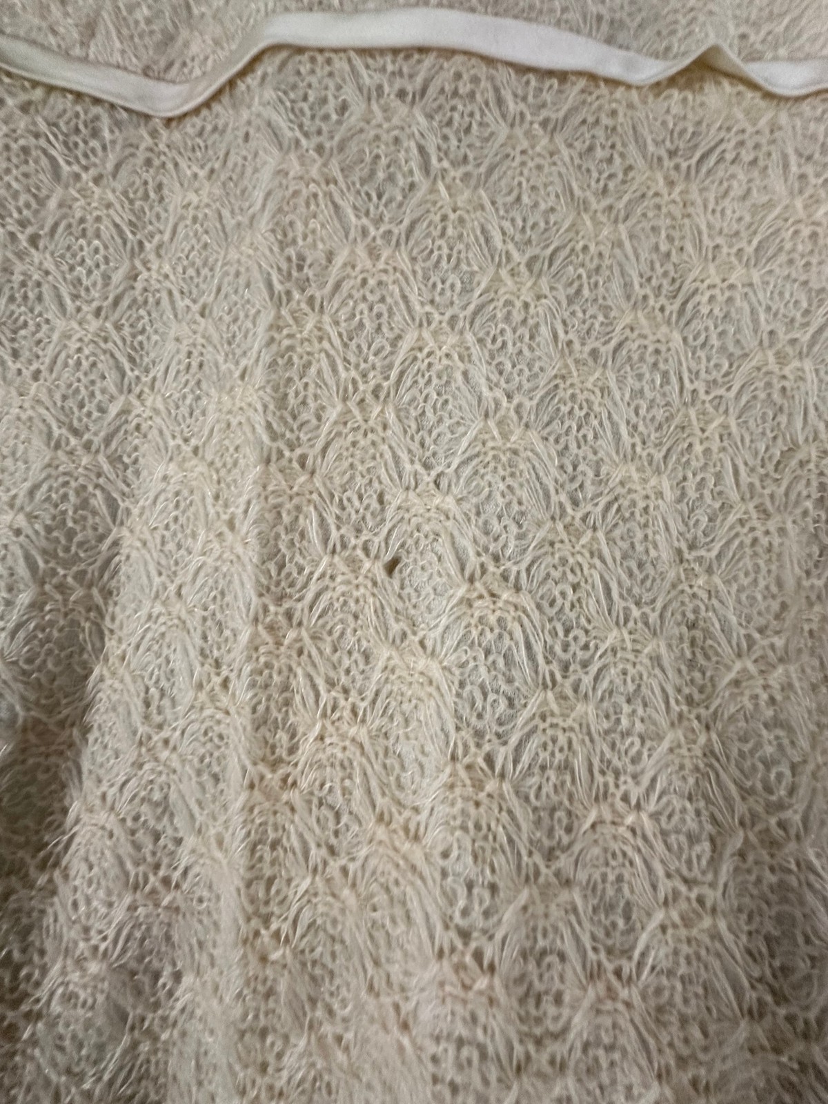 Vtg Parfait Originals Womens Dress 9 Cream Ivory Lace Drop Waist Mod 60s Flared