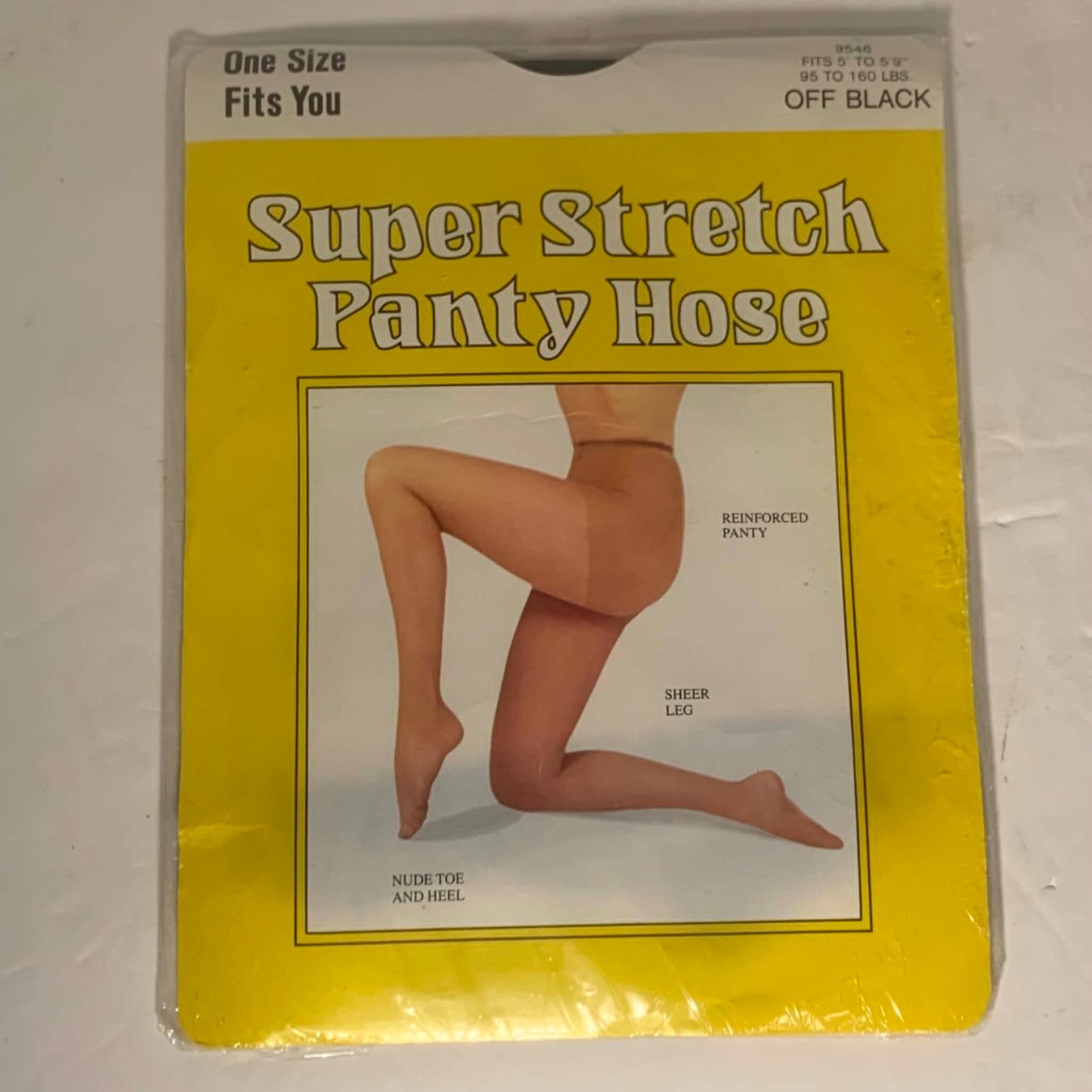 Super Stretch Panty Hose Nylon Off Black 9546 Made in USA American Classic 1973?