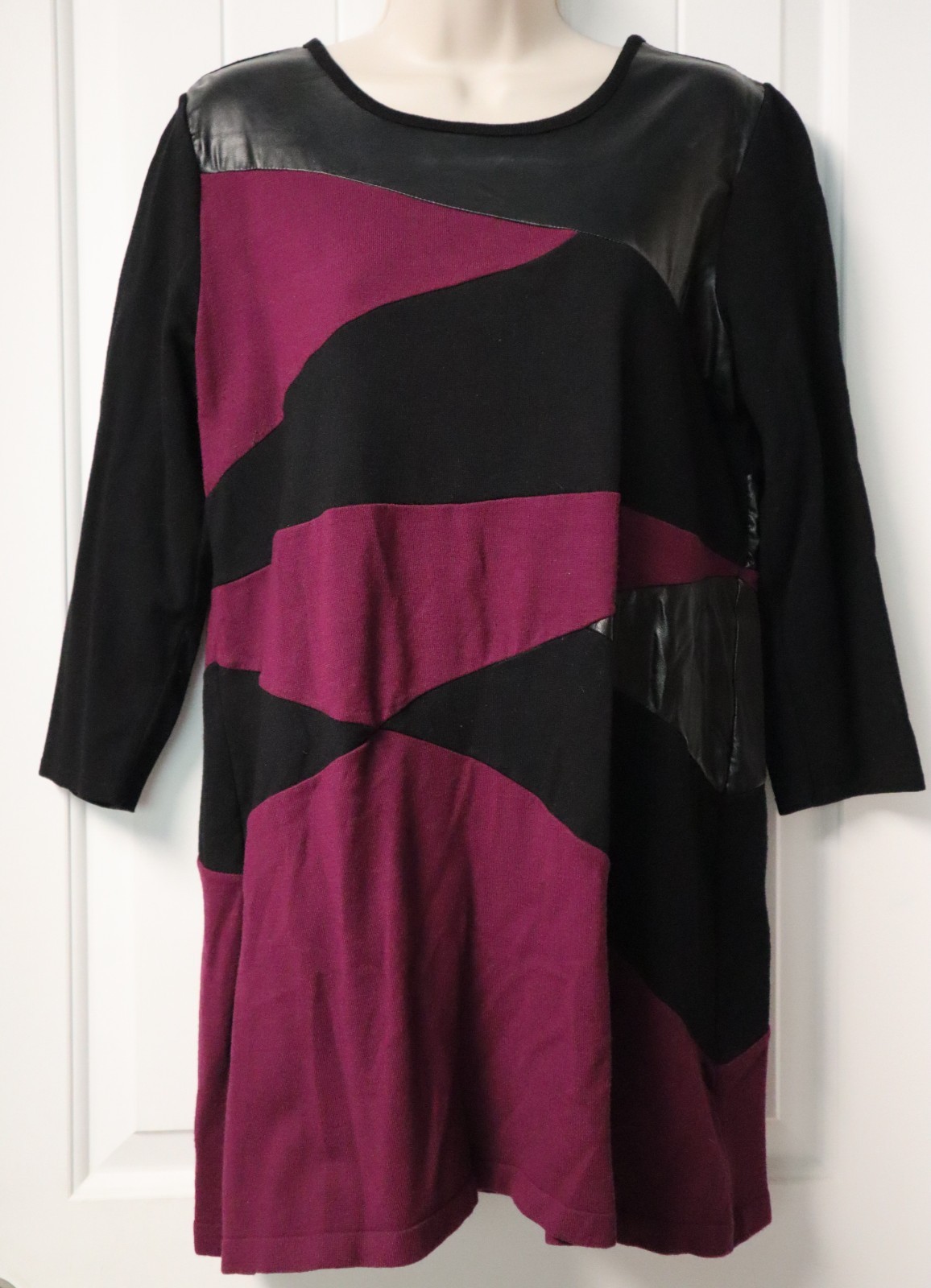 Vintage 1990s ALFANI womens 3/4 sleeve thin knit sheer short sweater dress PM