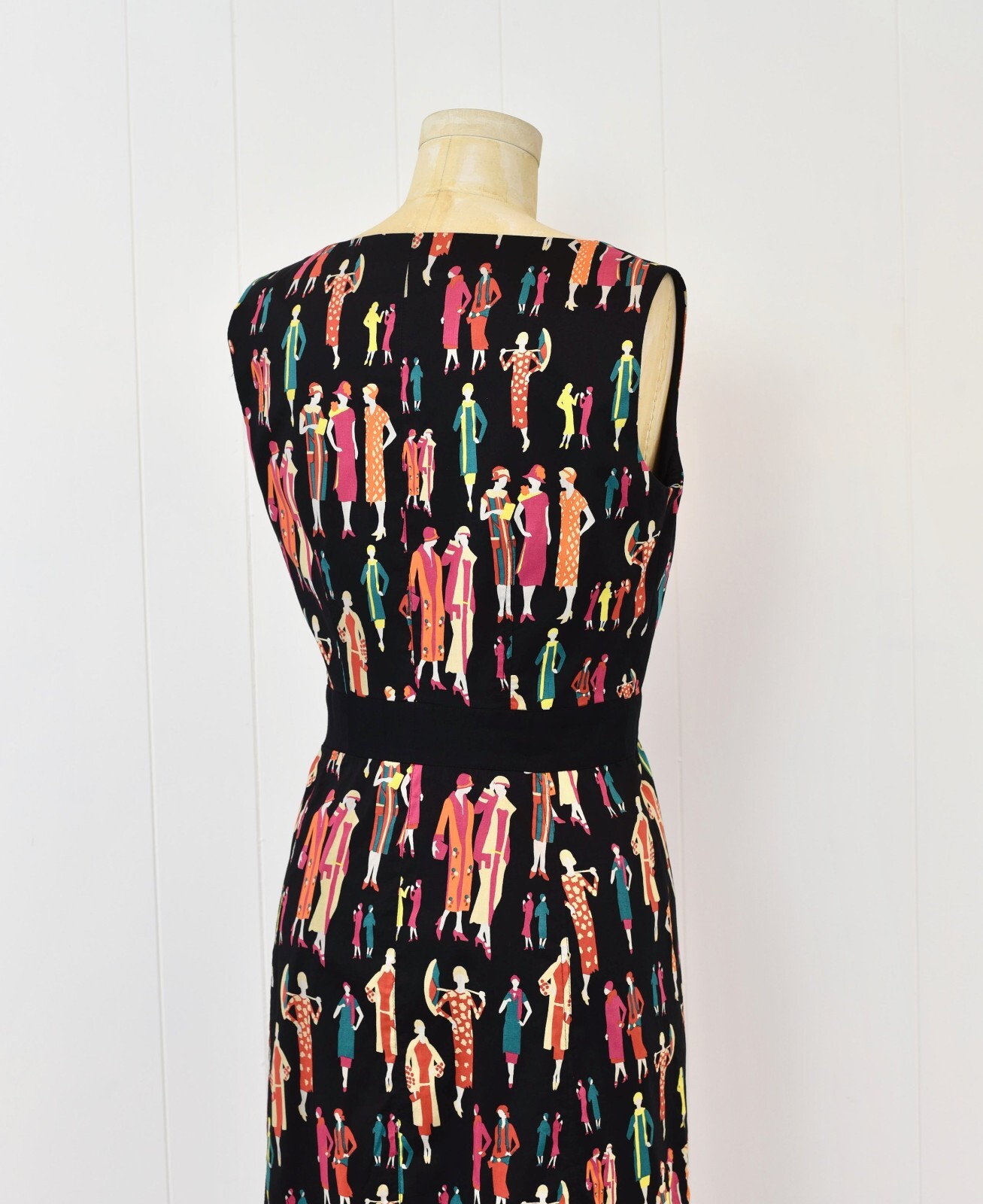1990s/2000s Y2K Flapper Ladies Art Deco Novelty Print Kay Unger New York Dress