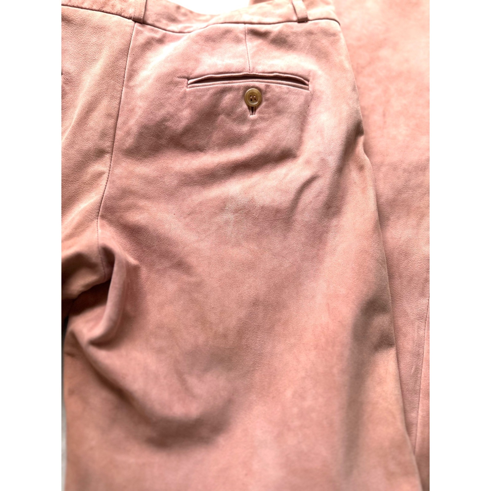 Vintage Express Editor Suede Pants 10 Blush Pink Y2K Wide Leg Quiet Luxury