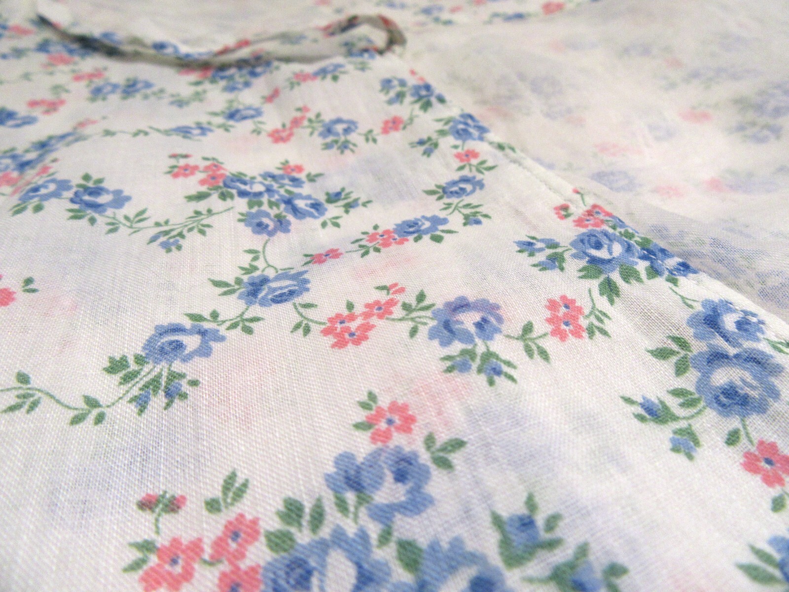 ANTIQUE VINTAGE DAY DRESS 1920S DROP WAIST COTTON FLORAL ORGANDY ART DECO M F4