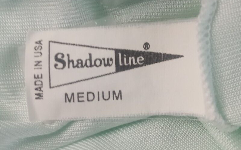 Vintage Shadowline Peignoir Set Nightgown & Robe M/L Long Green Lace Hollywood