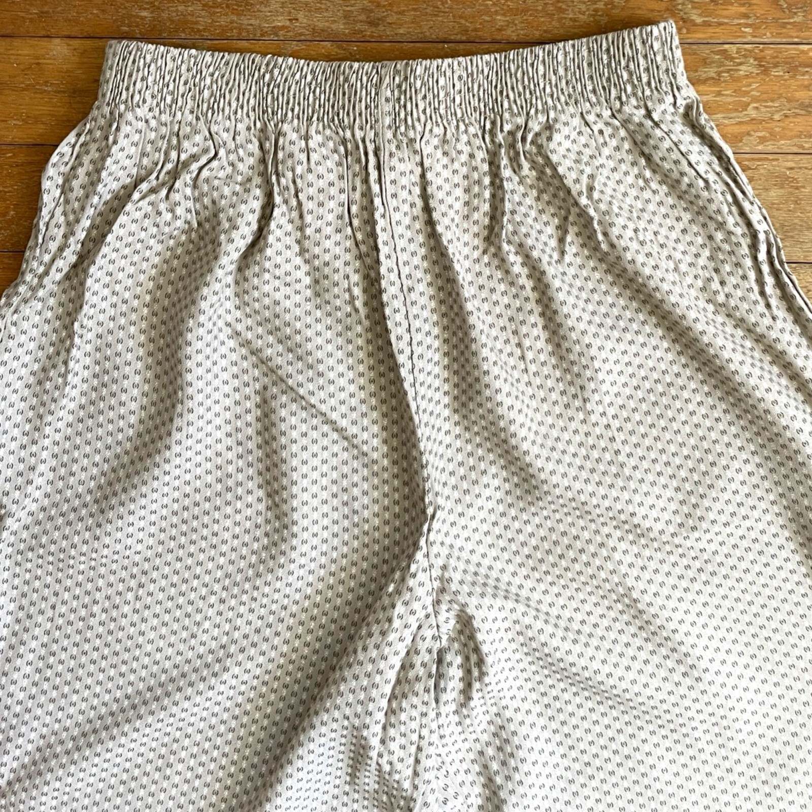 Vintage Geometric Print Pants Size Small/Medium 27-30&Prime; Elastic High Waist 1990s
