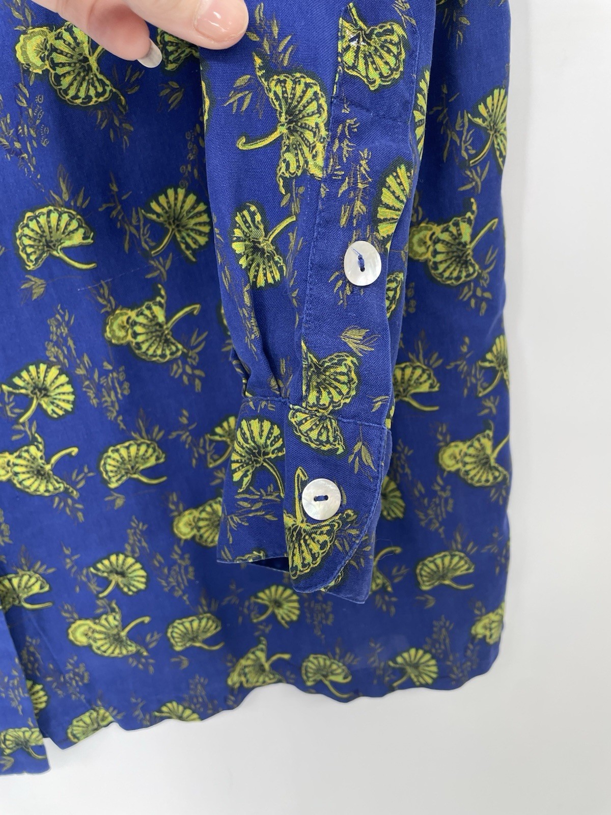 Vintage 1990s Y2K Floral Statement Maximalist Over Sized Silk Blouse Shirt LG