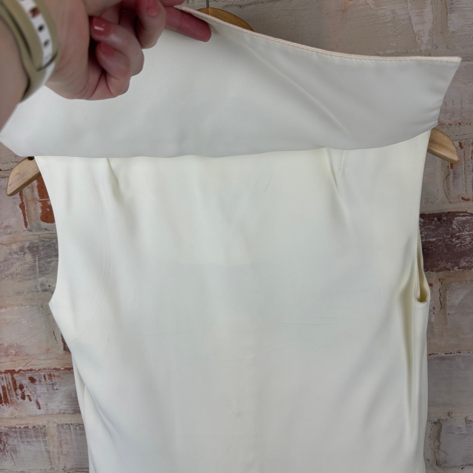 Vintage Miss Amis Ivory Sailor Collar Anchor Button Pleated Mini Dress XS/S