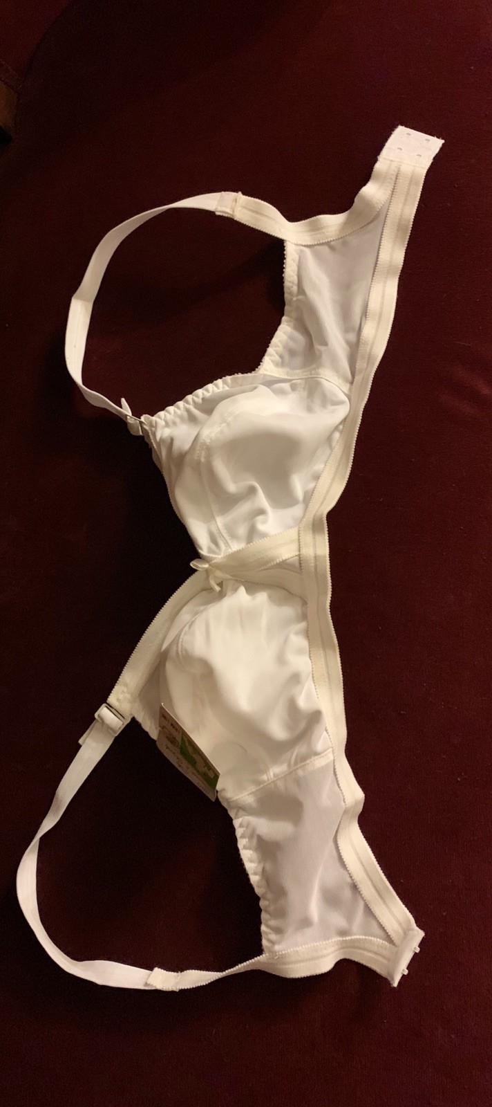 Vintage Bra Support Nylon Lycra Smooth Spandex White Adjustable 1970s NEW 36D