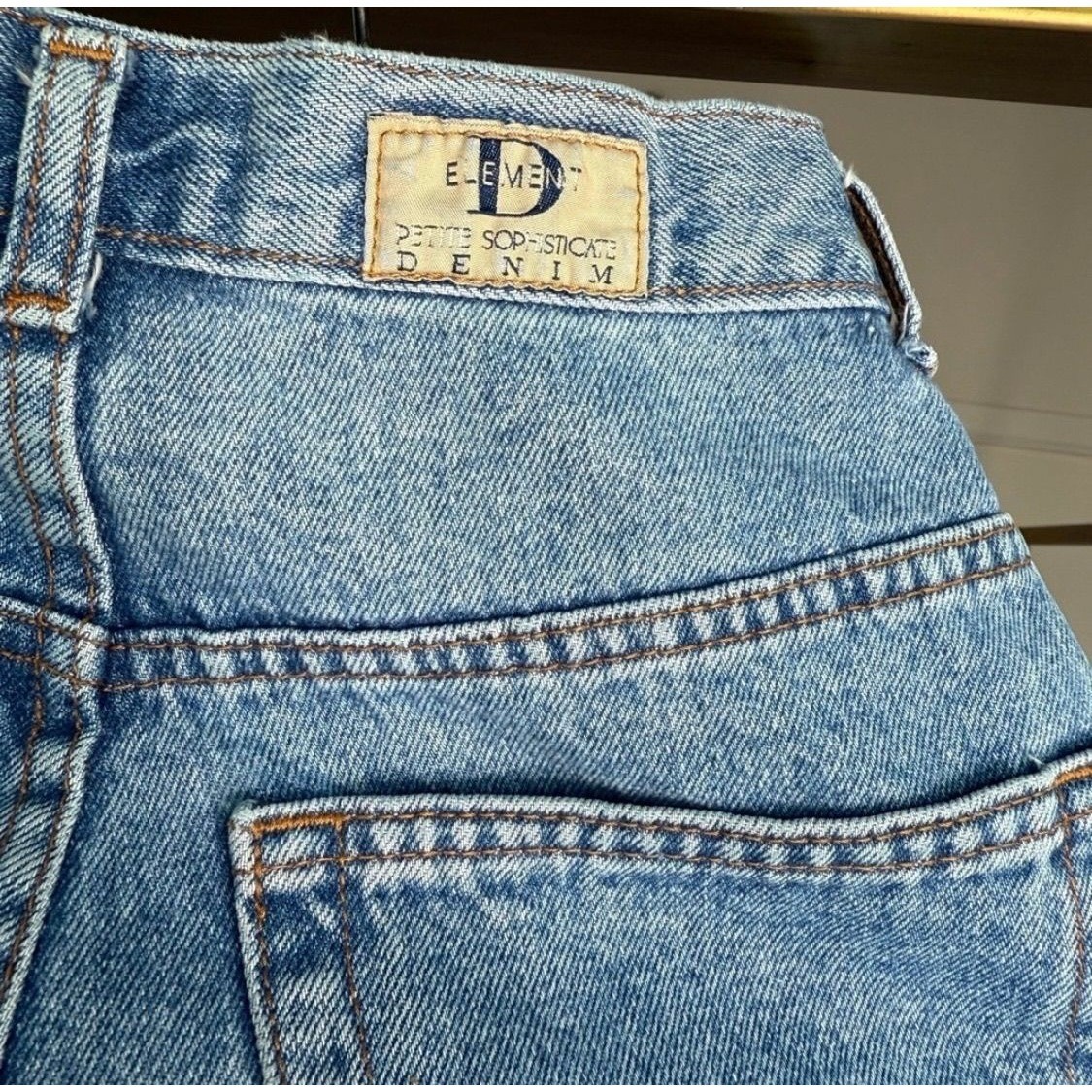Vtg Element Petite Sophisticate Straight Leg Jeans 0S Blue Denim High Waist Mom