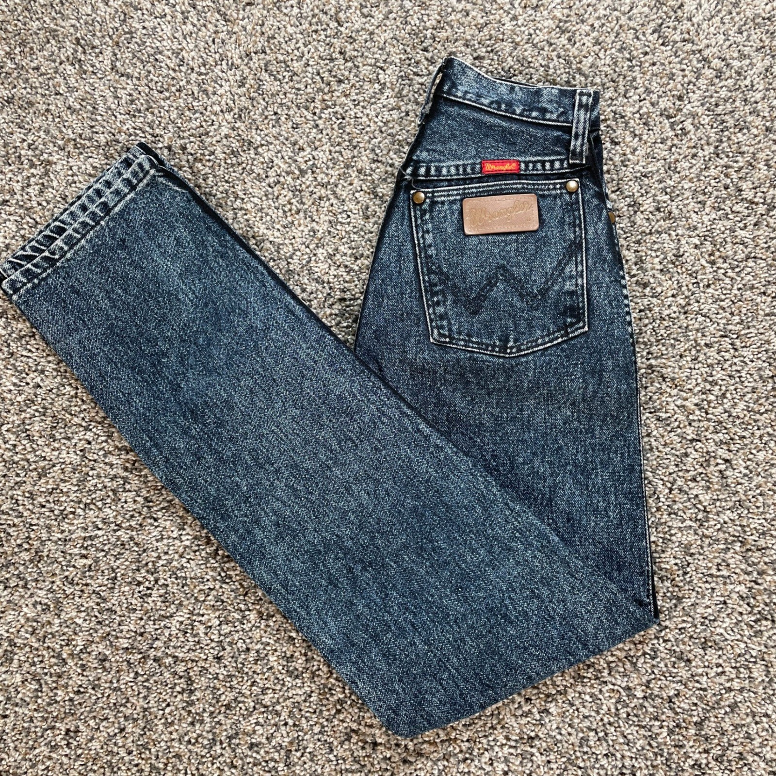 Vintage Wrangler Womens 23×33 High Waisted Acid Wash Made in USA 14MWZBK 80s 90s