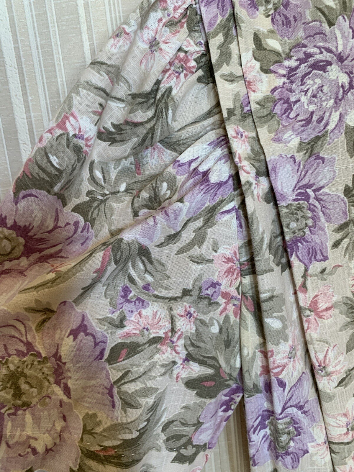 Vintage Stuart Alan Floral Lace Collared Dress USA Cottagecore 90s 80s A2