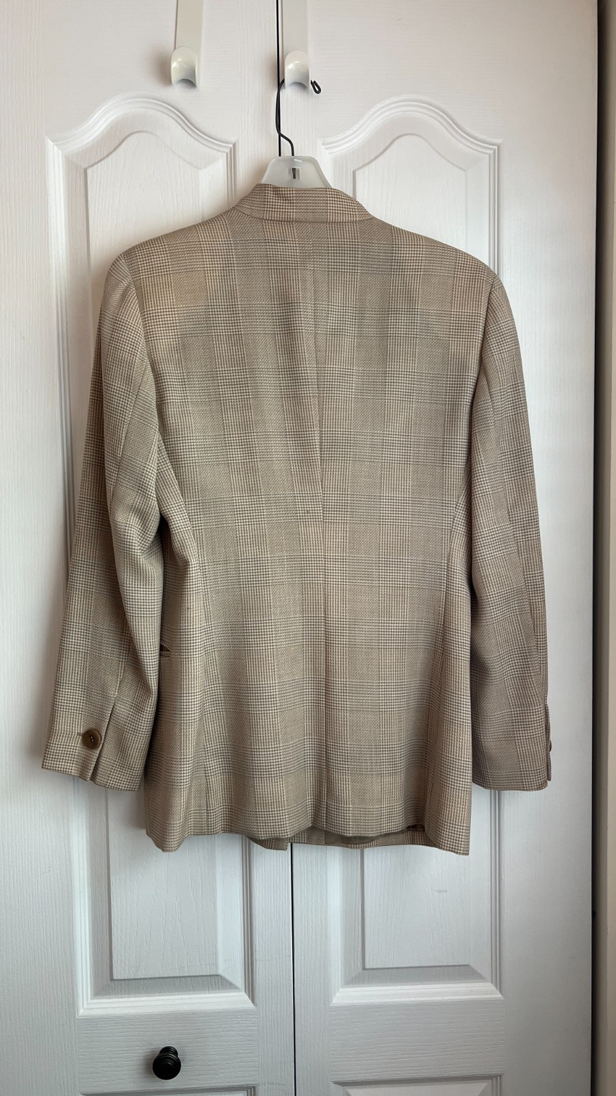 Giorgio Armani Le Collectioni Vintage Beige Plaid Wool Blazer Women&rsquo;s SZ 38/4