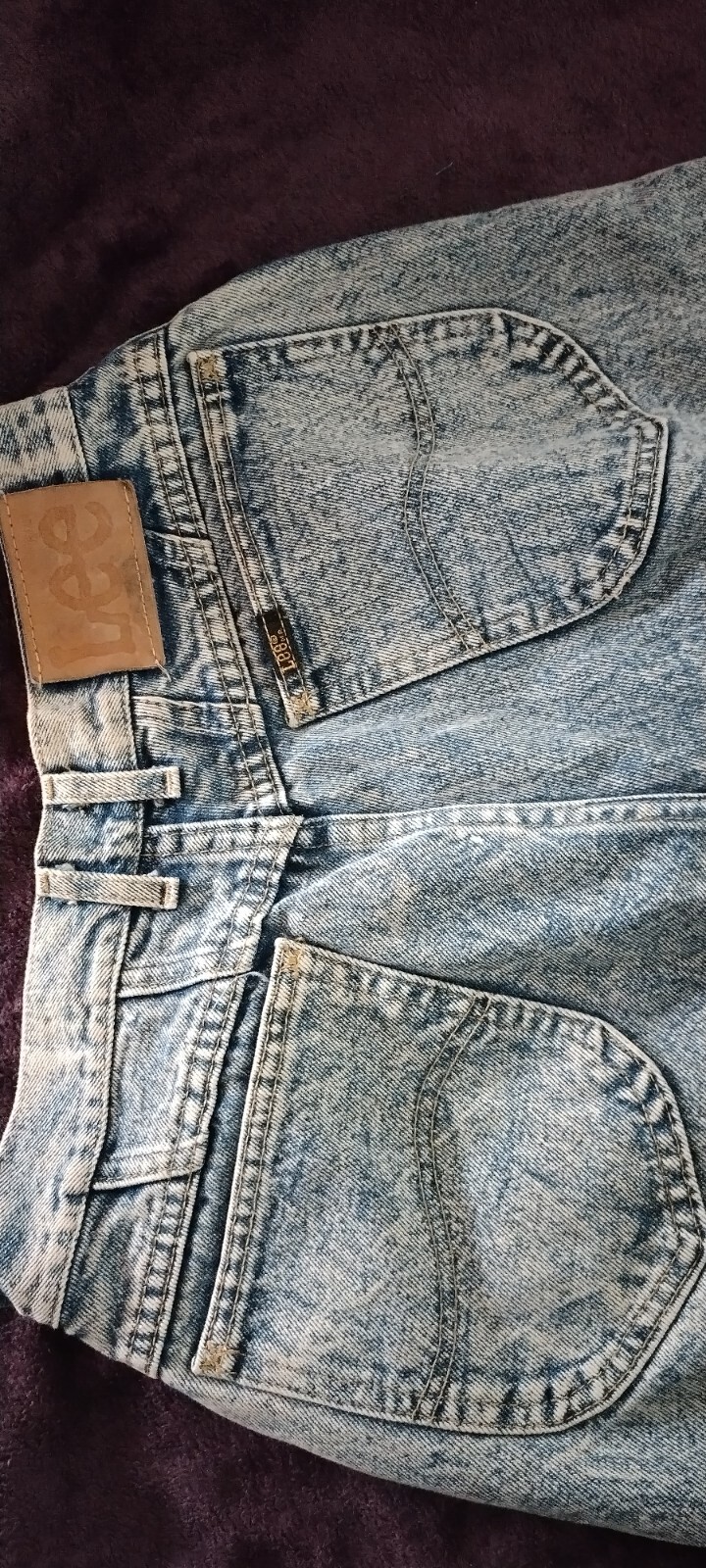 Women&rsquo;s Vintage Lee Acid Washed Retro Jeans Size 13 Medium Made in USA Fashion