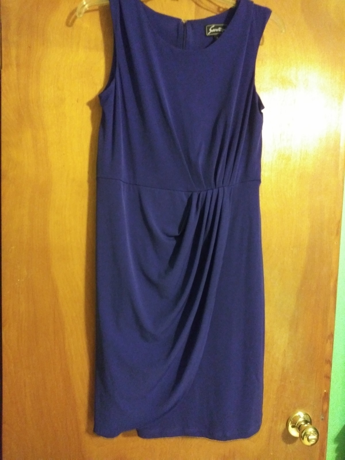 Vintage Sweet 90&rsquo;s Dark Purple Stretchy Dress Polyester Spandex Size 6