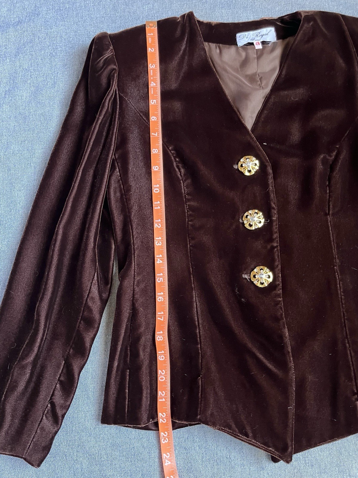 Vintage Burgundy/Brown Velvet 2 Piece Skirt Suit by De Royal Paris