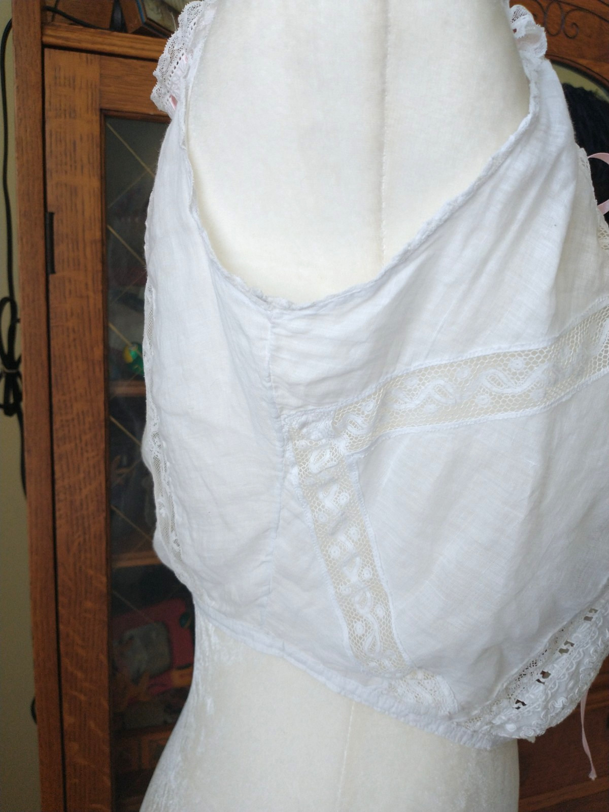 Antique Edwardian Victorian Camisole Corset Cover Camisole Lace-Lace-Lace