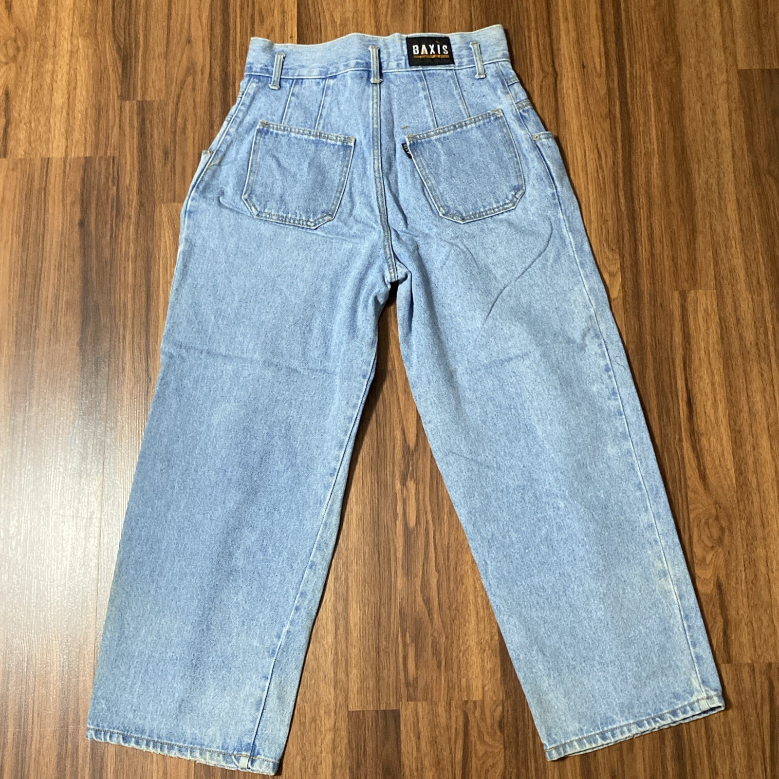 Vintage Y2K Baxter Women’s Jeans Sz M 30×25.5 Baggy Wide Leg Pleated High Rise