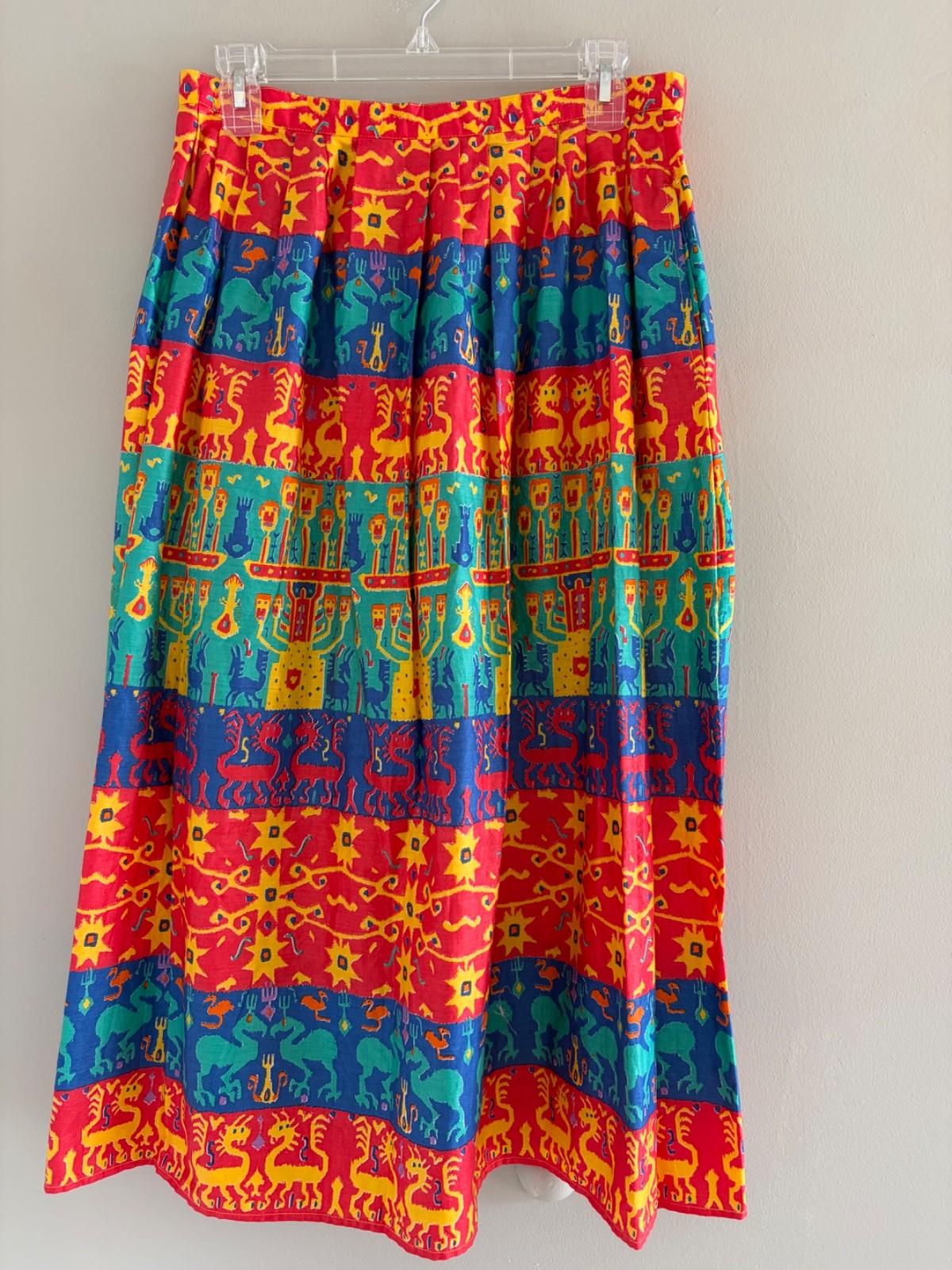 Vintage 1970&rsquo;s Claude 100% Cotton Boho Made in Brazil Midi Skirt, Multi 14