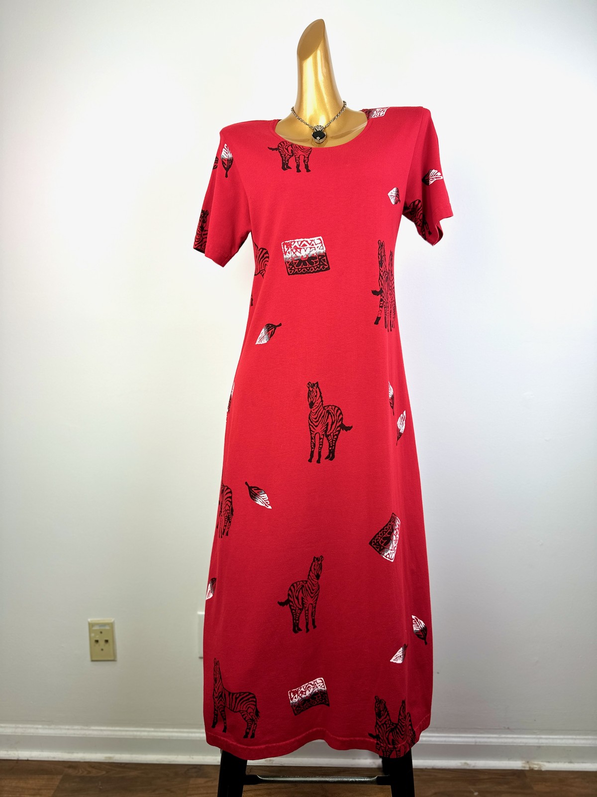 Vintage VTG 90s grunge dress animal print midi sundress