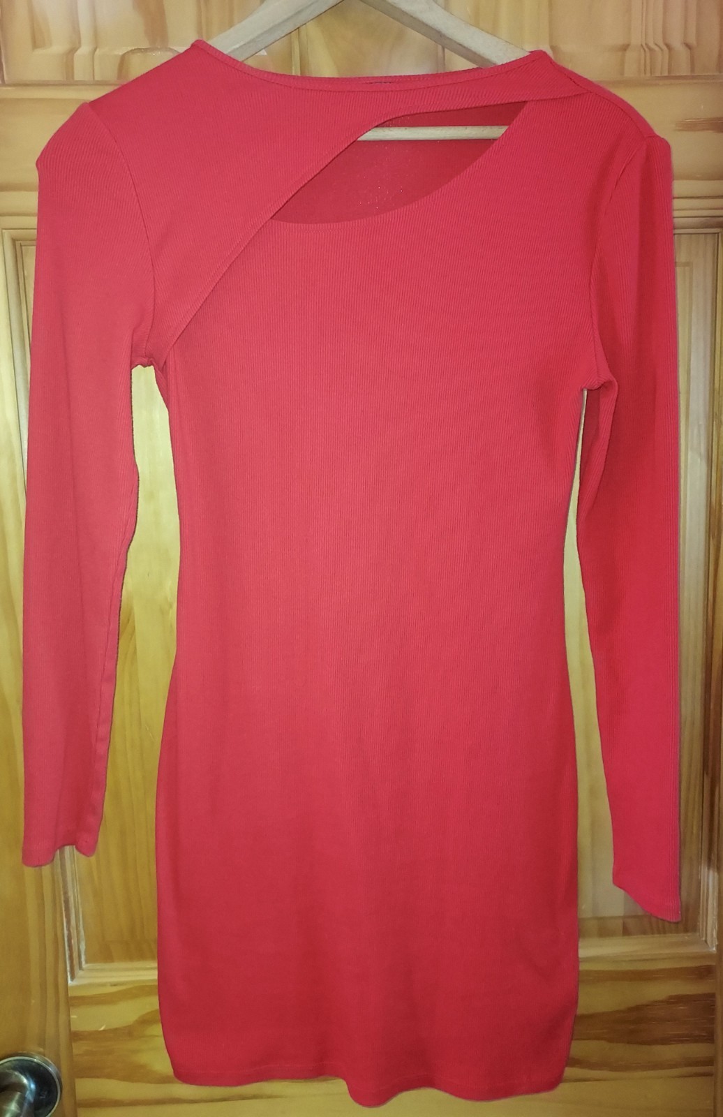 Vintage 80s Wild Fable asymmetrical Red Long Sleeve Dress Valentines Small