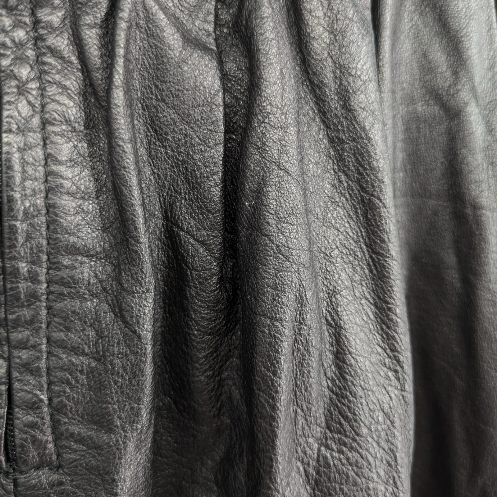 VTG 80s Black Leather Quilted Midi Skirt Womens 8 Yoke New Wave Goth Avant Garde