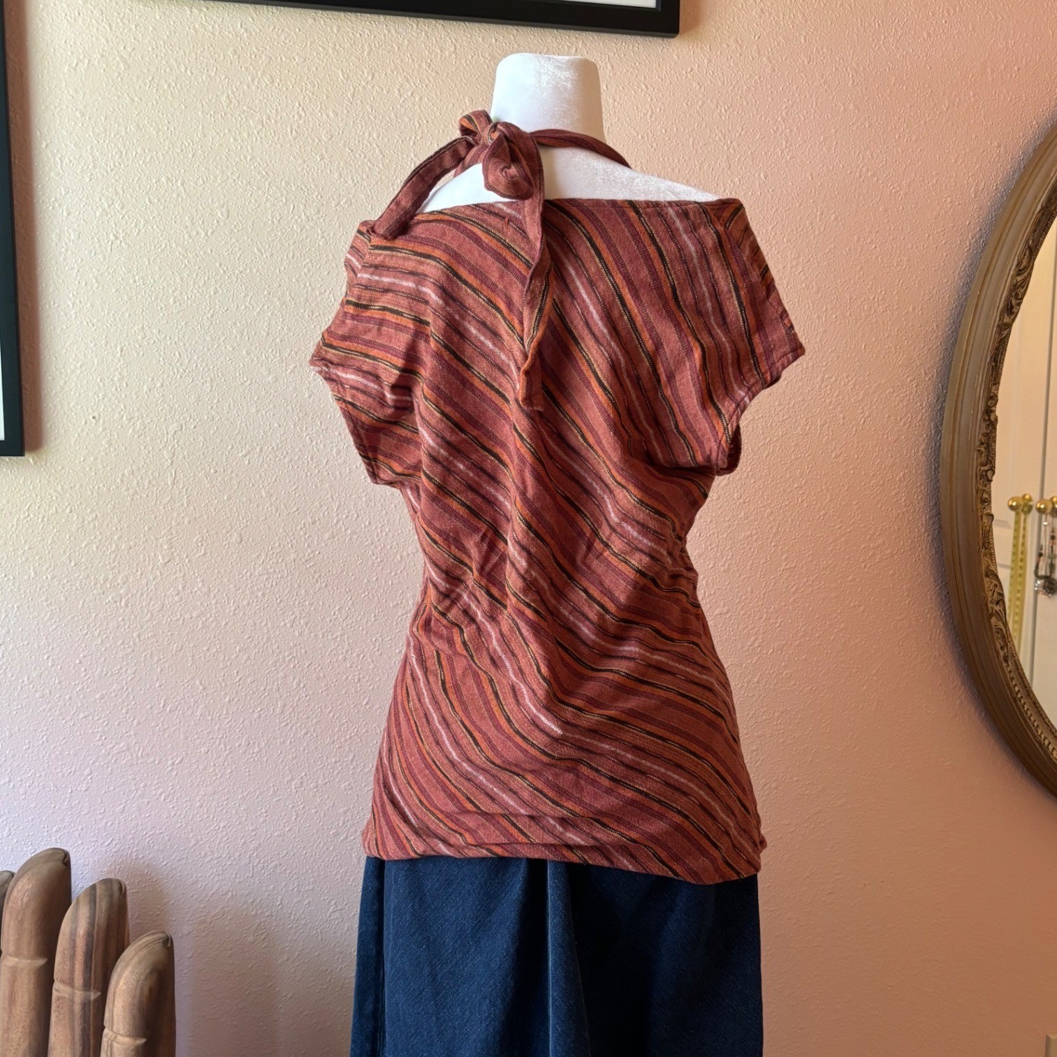 Y2K 2000s Boho Halter Blouse