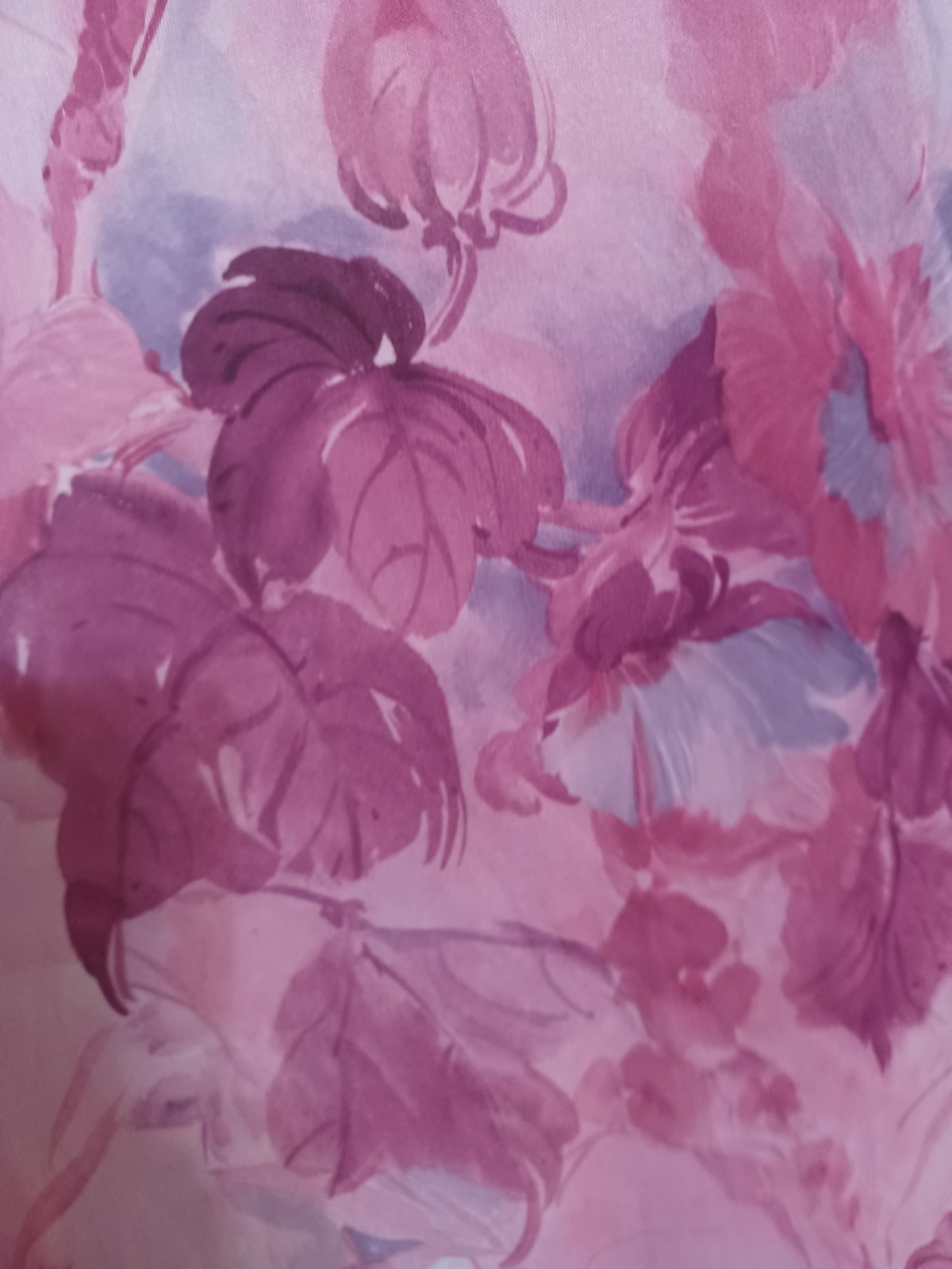 Vintage 1960s/70s Pink Pastel Romantic Mod Garden Party Watercolor Floral Dress