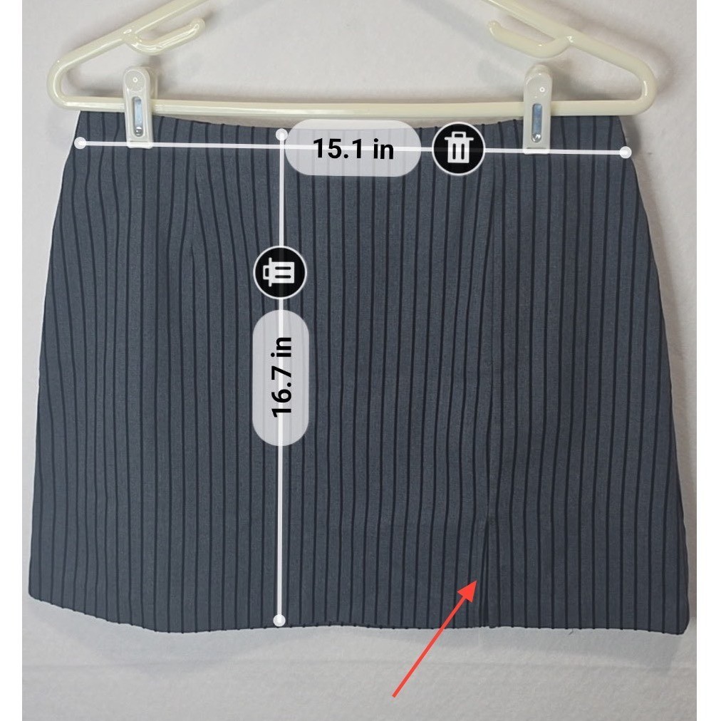 Exact Change Gray Pinstripe Mini Skirt Size 13 Vintage Made in USA Slit Zip Back