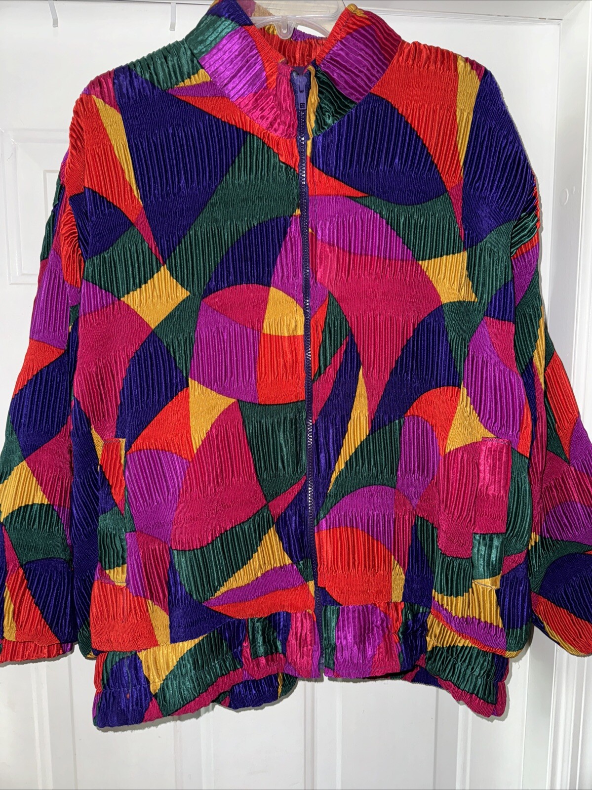 Vintage 90’s Southwest Pizzazz Women&rsquo;s Colorful Polyester Bomber Jacket XL?